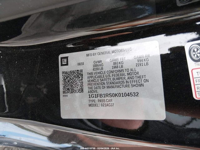 2019 CHEVROLET CAMARO 1G1FB1RS0K0104532 Photo 8