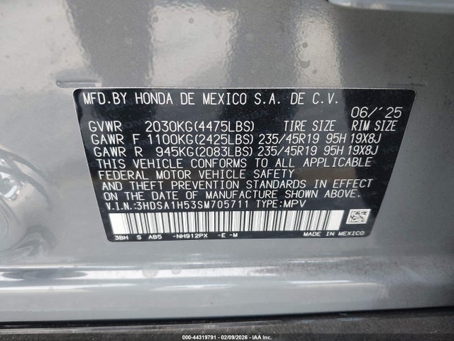 3HDSA1H53SM705711 Acura Adx A-spec