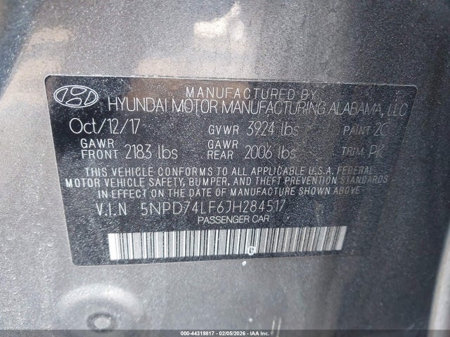 2018 HYUNDAI ELANTRA 5NPD74LF6JH284517 Photo 8