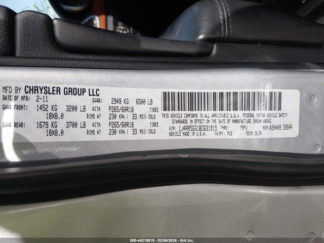 2011 JEEP GRAND CHEROKEE 1J4RR5GG1BC631915 Photo 8