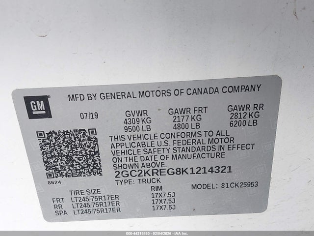 2GC2KREG8K1214321 Chevrolet Silverado 2500hd Wt