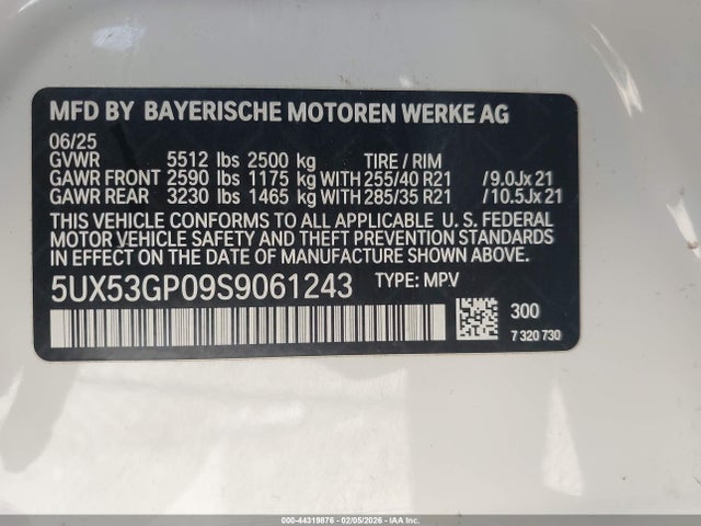 2025 BMW X3 5UX53GP09S9061243 Photo 8