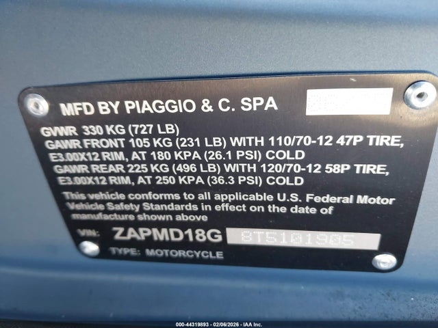ZAPMD18G8T5101905 Vespa Primavera/sprint 150