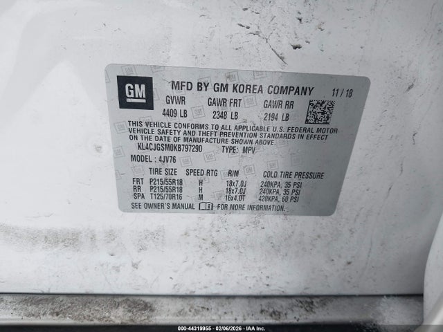 2019 BUICK ENCORE KL4CJGSM0KB797290 Photo 8