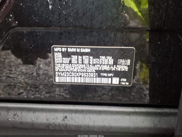 44319982 :رقم المزاد ، 5YM23CS0XP9S33931 vin ، 2023 Bmw Xm مزاد بيع