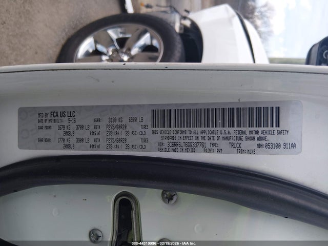Aukcja sprzedaży 2016 Ram 1500 Big Horn, vin: 3C6RR6LT6GG337761, numer aukcji: 44319996