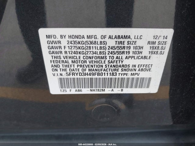 2015 ACURA MDX 5FRYD3H49FB011183 Photo 8