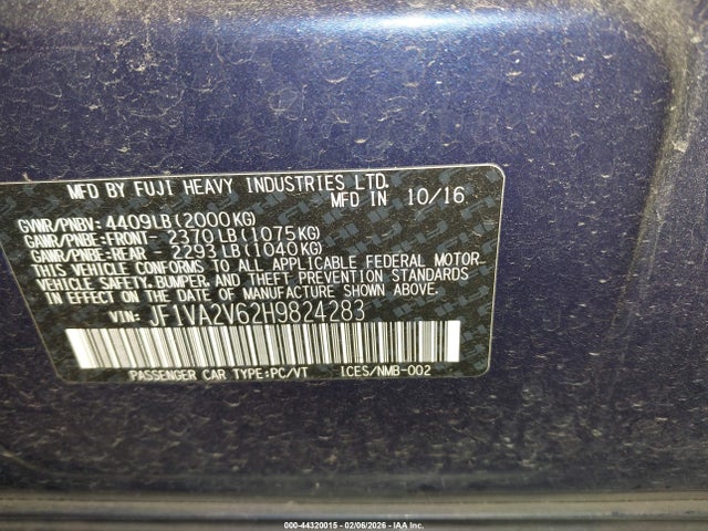Subaru Wrx Sti 2017 JF1VA2V62H9824283 Image 9