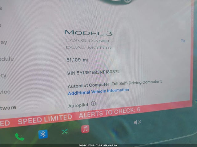 Продаж на аукціоні авто 2022 Tesla Model 3 Long Range Dual Motor All-wheel Drive, vin: 5YJ3E1EB3NF180372, номер лоту: 44320056