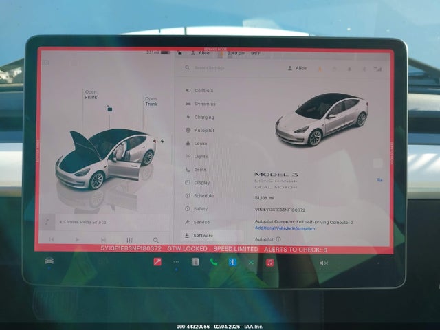 Продаж на аукціоні авто 2022 Tesla Model 3 Long Range Dual Motor All-wheel Drive, vin: 5YJ3E1EB3NF180372, номер лоту: 44320056