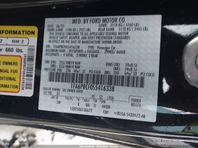 Ford Mustang Gt Premium 2025 1FA6P8CF0S5416338 Image 9