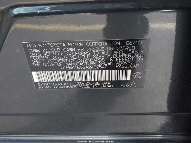 2010 LEXUS ES 350 JTHBK1EG2A2402542 Photo 8