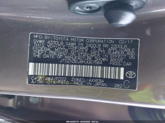 JTDZN3EU6HJ067584 Toyota Prius V Three