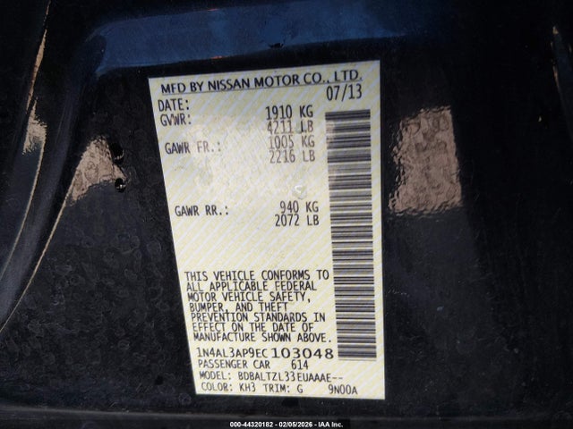 Nissan Altima 2.5 Sv 2014 1N4AL3AP9EC103048 Image 9