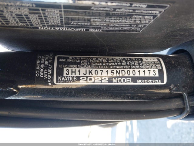 3H1JK0715ND001173 Honda NVA110 B