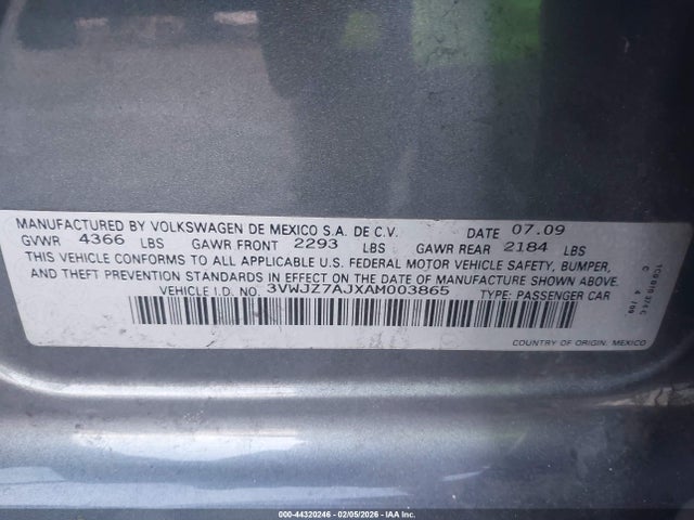 2010 VOLKSWAGEN JETTA 3VWJZ7AJXAM003865 Photo 8