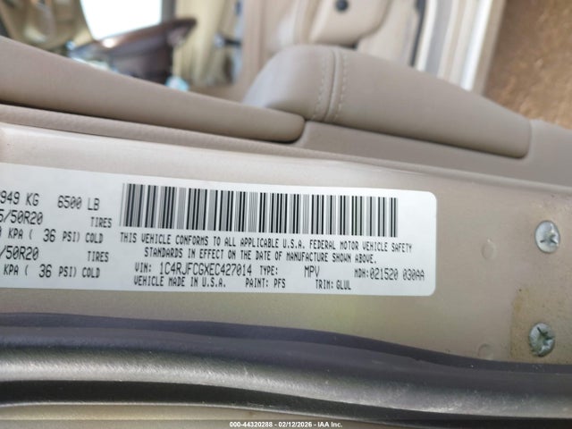 Aukcja sprzedaży 2014 Jeep Grand Cherokee Overland, vin: 1C4RJFCGXEC427014, numer aukcji: 44320288