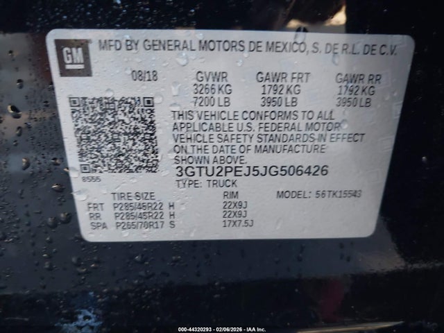 3GTU2PEJ5JG506426 GMC Sierra 1500 Denali