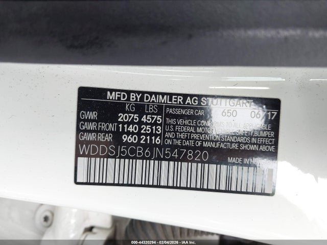 Продаж на аукціоні авто 2018 Mercedes-benz Amg Cla 45 4matic, vin: WDDSJ5CB6JN547820, номер лоту: 44320294