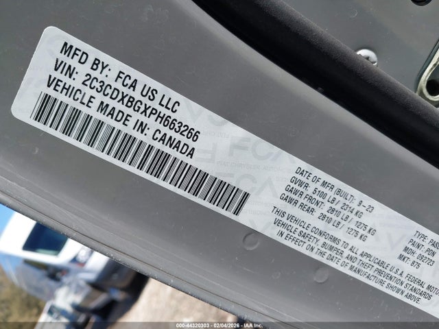 Продаж на аукціоні авто 2023 Dodge Charger Sxt, vin: 2C3CDXBGXPH663266, номер лоту: 44320303