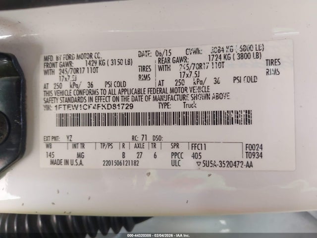 2015 FORD F-150 1FTEW1CF4FKD81729 Photo 8