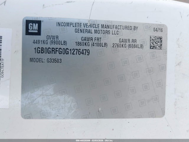 1GB0GRFG0G1276479 Chevrolet Express Cutaway 3500