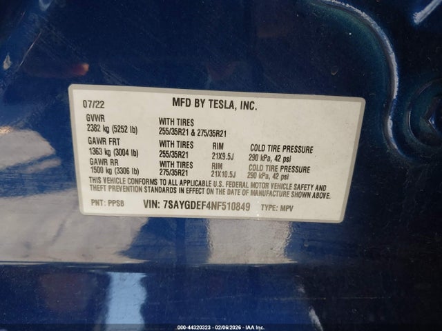 7SAYGDEF4NF510849 Tesla Model Y Performance Dual Motor All-wheel Drive