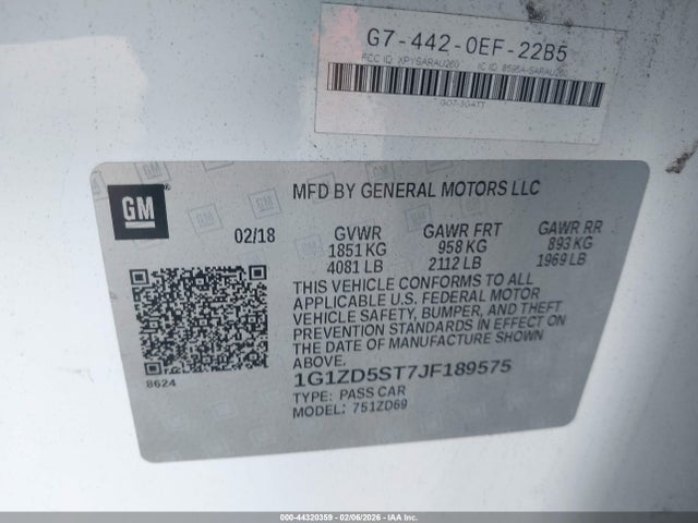 Chevrolet MALIBU LT 2018 1G1ZD5ST7JF189575 Image 9
