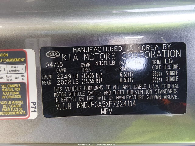 2015 KIA SOUL KNDJP3A5XF7224114 Photo 8