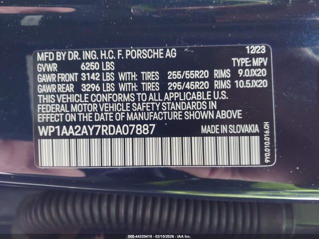 Porsche Cayenne 2024 WP1AA2AY7RDA07887 Image 9