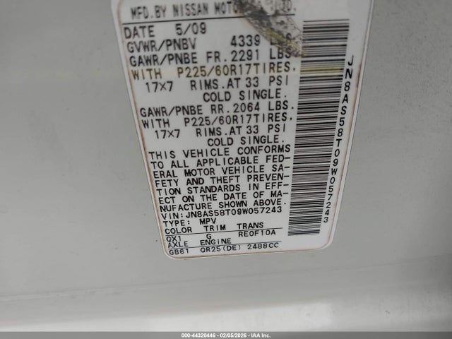 2009 NISSAN ROGUE JN8AS58T09W057243 Photo 8