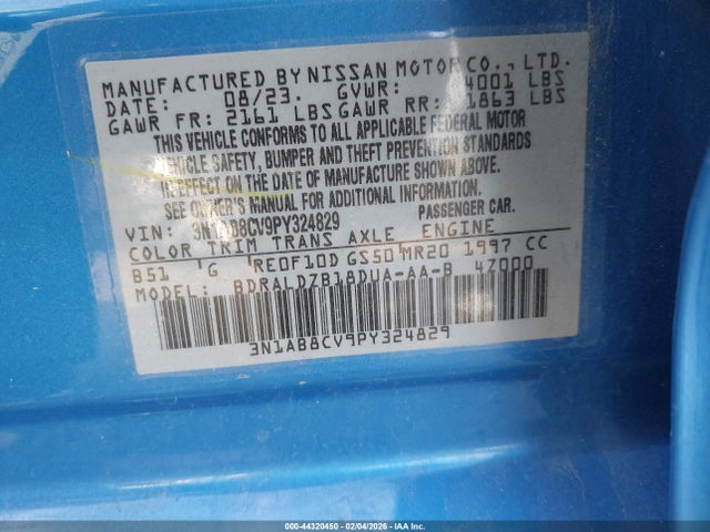 Nissan Sentra Sv Xtronic Cvt 2023 3N1AB8CV9PY324829 Image 9