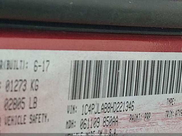 1C4PJLAB8HD221346 Jeep Cherokee Sport Fwd