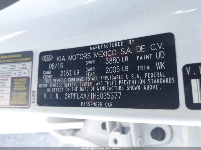 KIA FORTE S 2017 3KPFL4A71HE035377 Image 9