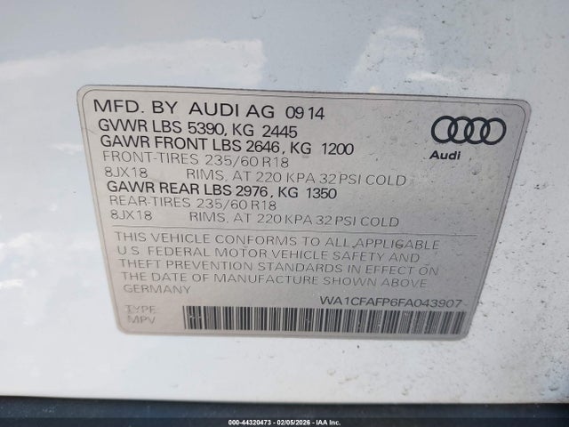 2015 AUDI Q5 WA1CFAFP6FA043907 Photo 8
