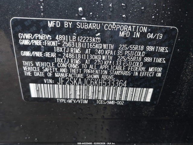 Subaru Forester Sport 2019 JF2SKAJC6KH533364 Image 9