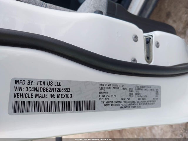 Продажа на аукционе авто 2022 Jeep Compass Latitude 4x4, vin: 3C4NJDBB2NT206553, номер лота: 44320520