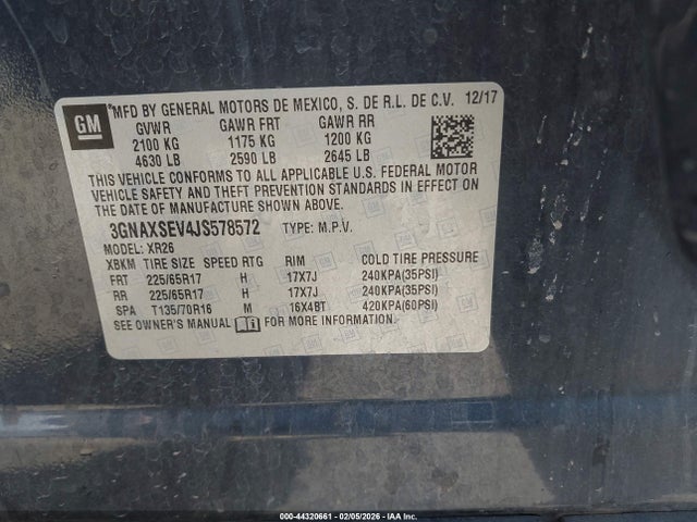 Chevrolet EQUINOX LT 2018 3GNAXSEV4JS578572 Image 9