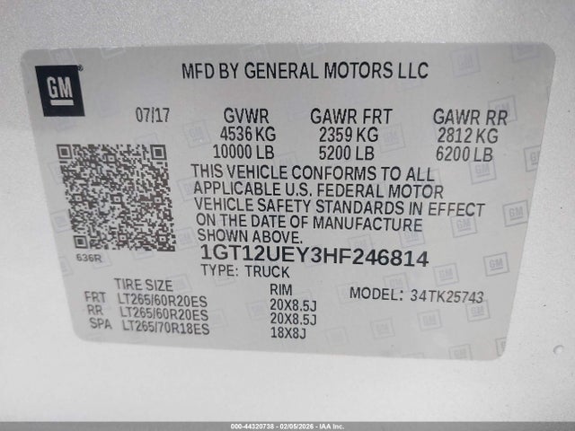 2017 GMC SIERRA 2500HD 1GT12UEY3HF246814 Photo 8