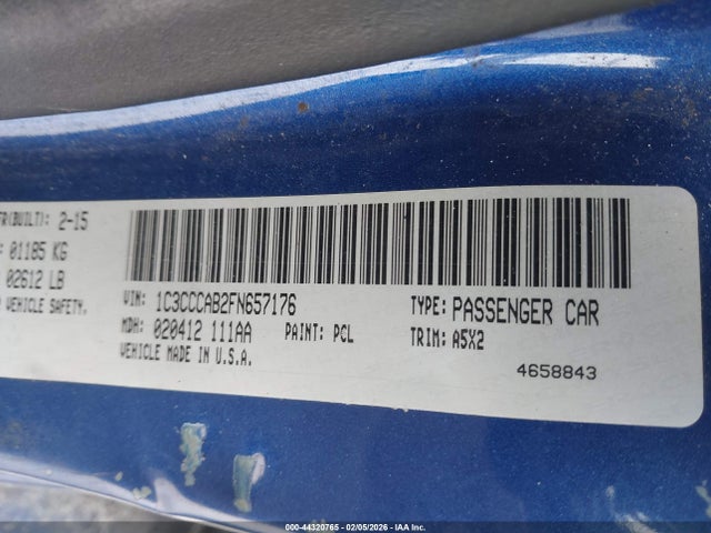 44320765 :رقم المزاد ، 1C3CCCAB2FN657176 vin ، 2015 Chrysler 200 Limited مزاد بيع