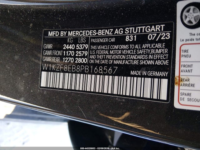 2023 Mercedes-benz E 350 4matic მანქანა იყიდება აუქციონზე, vin: W1KZF8EB8PB168567, აუქციონის ნომერი: 44320803