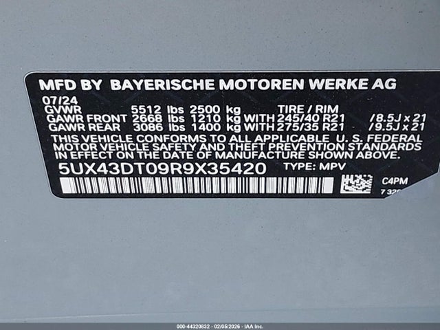2024 BMW X4 5UX43DT09R9X35420 Photo 8