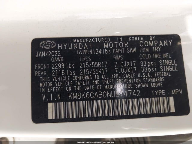 2022 HYUNDAI KONA KM8K6CAB0NU874742 Photo 8