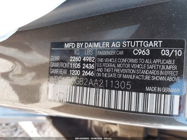 2010 MERCEDES-BENZ E 350 WDDHF5GB2AA211305 Photo 8