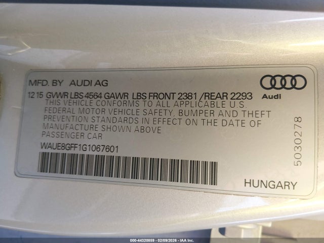 2016 AUDI A3 WAUE8GFF1G1067601 Photo 8