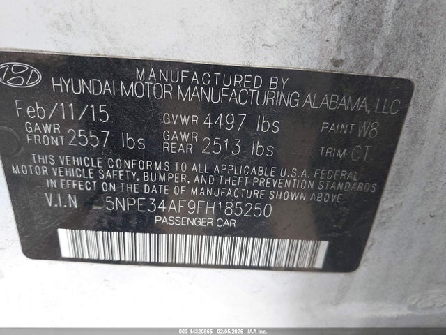 Hyundai Sonata Sport 2015 5NPE34AF9FH185250 Image 9