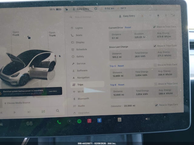 44320871 :رقم المزاد ، 7SAYGDEE6SF276992 vin ، 2025 Tesla Model Y Long Range Dual Motor All-wheel Drive مزاد بيع