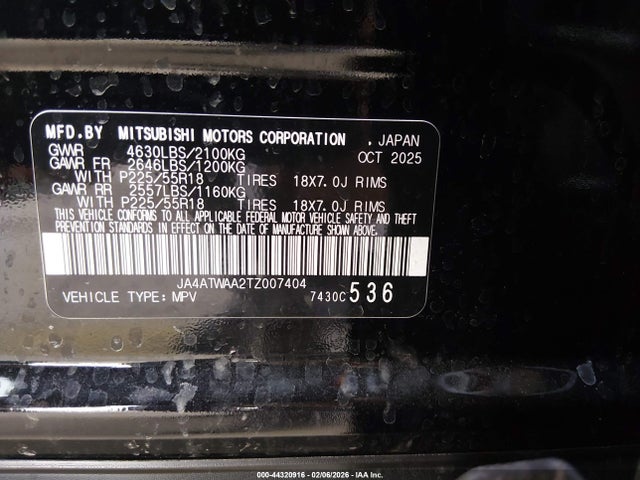 2026 MITSUBISHI ECLIPSE CROSS JA4ATWAA2TZ007404 Photo 8