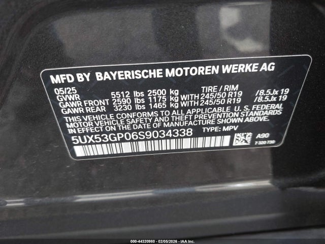 BMW X3 30 Xdrive 2025 5UX53GP06S9034338 Image 9