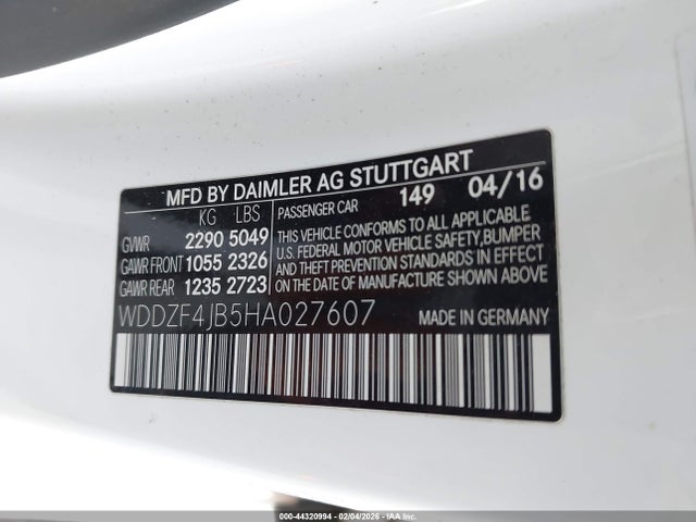 Aukcja sprzedaży 2017 Mercedes-benz E 300, vin: WDDZF4JB5HA027607, numer aukcji: 44320994